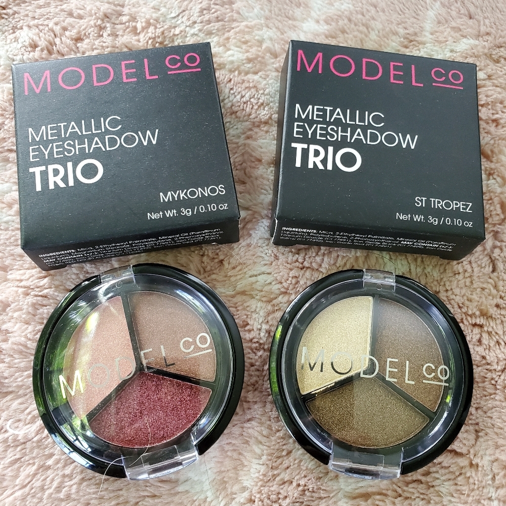 NEW 2 PACK MODEL CO. METALLIC EYESHADOW TRIO